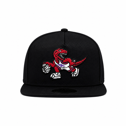 MEN'S NEW ERA NBA 9FIFTY A-FRAME TORONTO RAPTORS DINO LOGO BLACK & RED SNAPBACK HAT