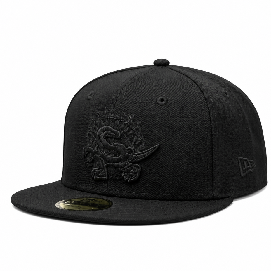 MEN'S NEW ERA NBA 9FIFTY TORONTO RAPTORS DINO LOGO ALL BLACK SNAPBACK HAT