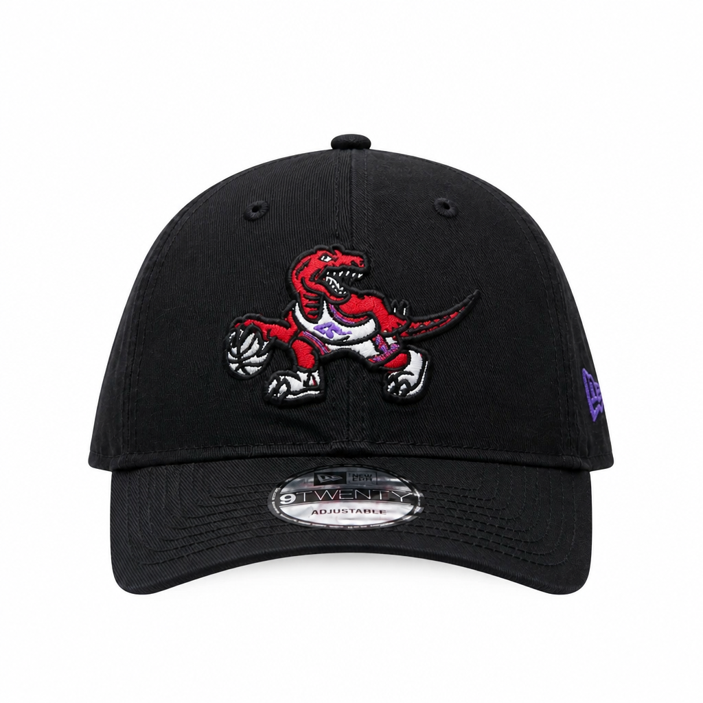 MEN'S NEW ERA NBA 9TWENTY TORONTO RAPTORS DINO LOGO BLACK & RED STRAPBACK CAP