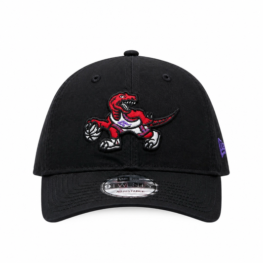 MEN'S NEW ERA NBA 9TWENTY TORONTO RAPTORS DINO LOGO BLACK & RED STRAPBACK CAP