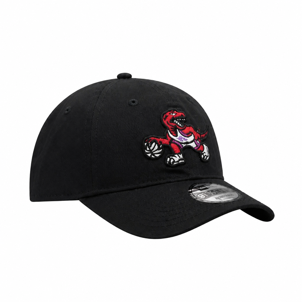 MEN'S NEW ERA NBA 9TWENTY TORONTO RAPTORS DINO LOGO BLACK & RED STRAPBACK CAP
