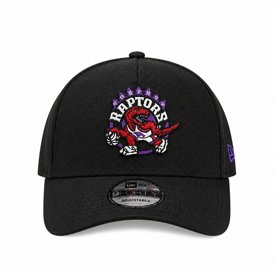 MEN'S NEW ERA NBA 9FORTY A-FRAME TORONTO RAPTORS DINO LOGO BLACK & RED SNAPBACK HAT