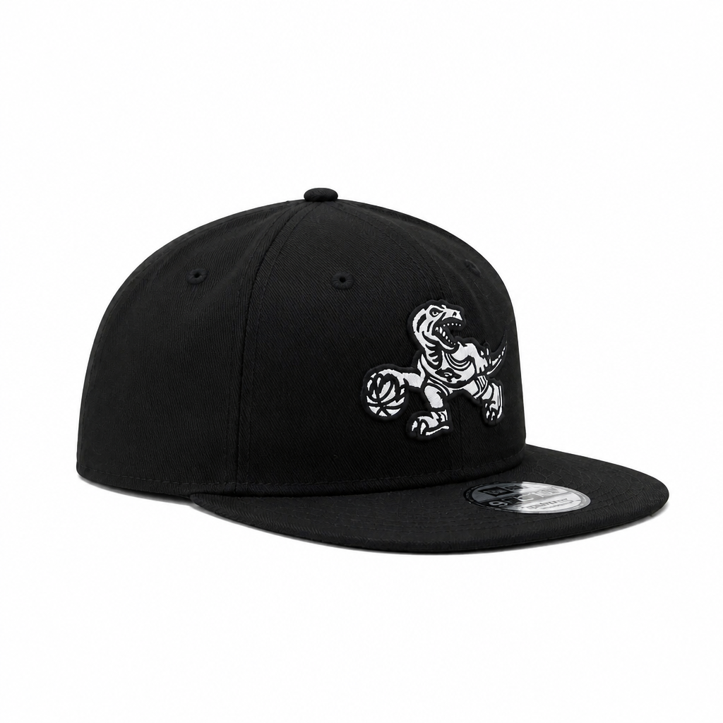 MEN'S NEW ERA NBA 19TWENTY TORONTO RAPTORS DINO LOGO BLACK & WHITE SNAPBACK HAT