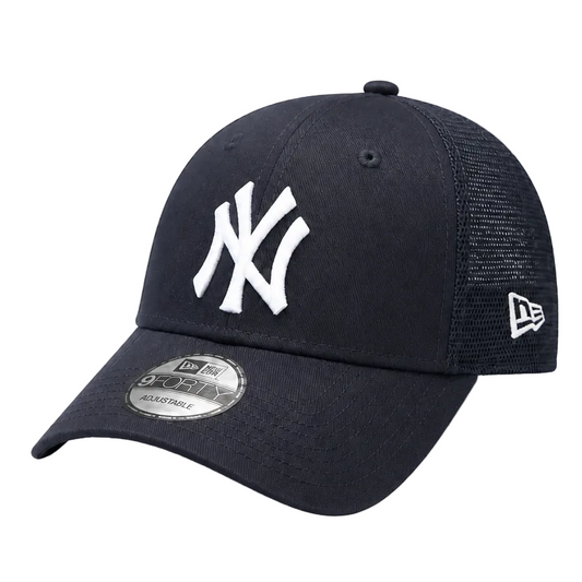 MEN'S NEW ERA MLB 9FORTY NEW YORK YANKEES NAVY BLUE & WHITE MESH TRUCKER SNAPBACK CAP