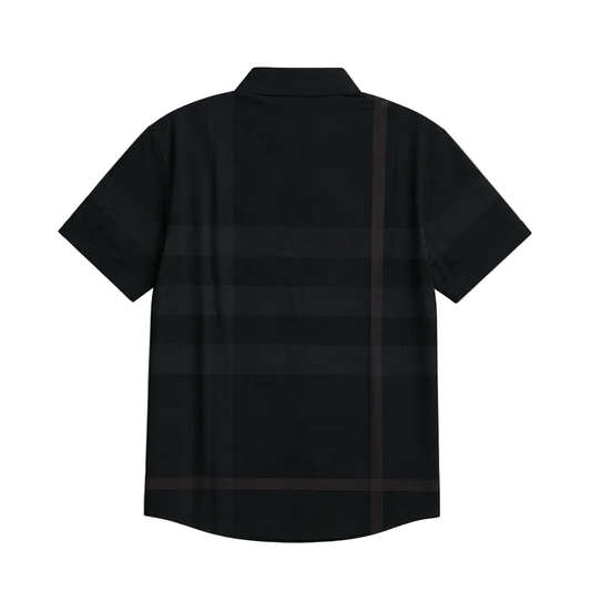MODERNO MEN'S FANCY BUTTON-UP SHORT SLEEVES SHIRT (BLACK MJLS-S225)