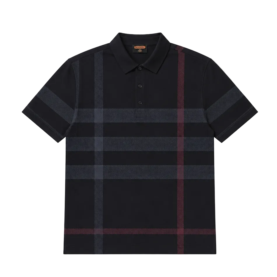 MODERNO MEN'S SHORT SLEEVE POLO DESIGN T-SHIRT (BLACK MJP-834)