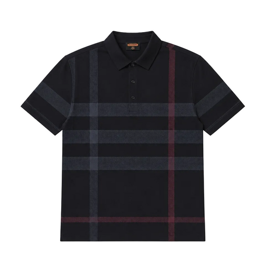 MODERNO MEN'S SHORT SLEEVE POLO DESIGN T-SHIRT (BLACK MJP-834)