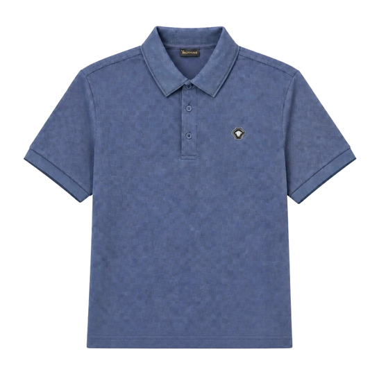 MODERNO MEN'S SHORT SLEEVE POLO PATTERN DESIGN T-SHIRT (BLUE MJP-1104)