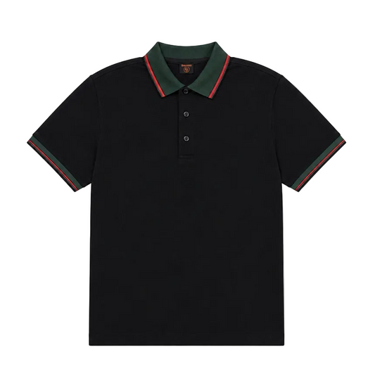 MODERNO MEN'S SHORT SLEEVE POLO PATTERN DESIGN T-SHIRT (BLACK MJP-1112)