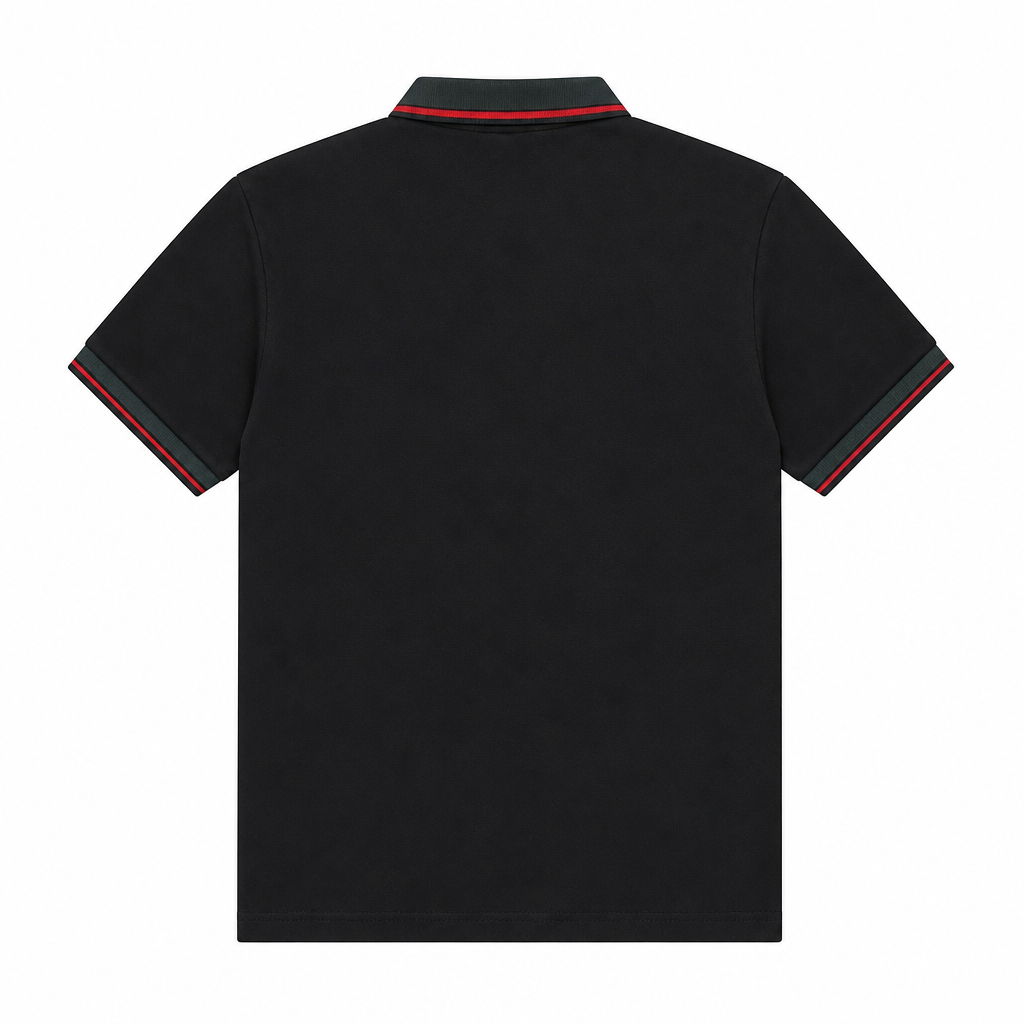 MODERNO MEN'S SHORT SLEEVE POLO PATTERN DESIGN T-SHIRT (BLACK MJP-1112)