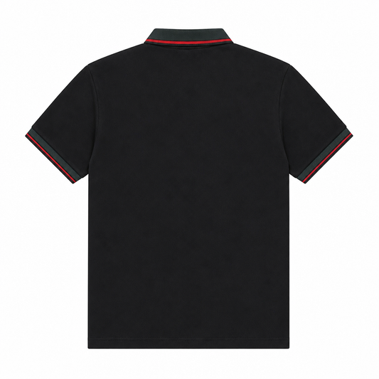MODERNO MEN'S SHORT SLEEVE POLO PATTERN DESIGN T-SHIRT (BLACK MJP-1112)