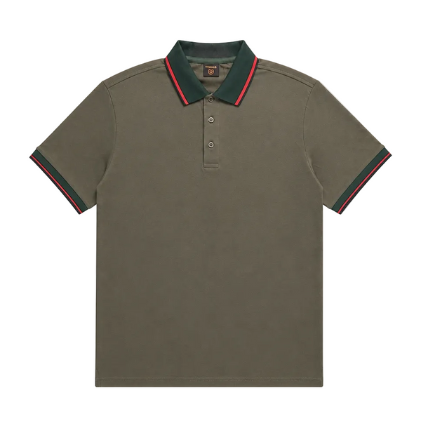 MODERNO MEN'S SHORT SLEEVE POLO PATTERN DESIGN T-SHIRT (GREEN MJP-1112)