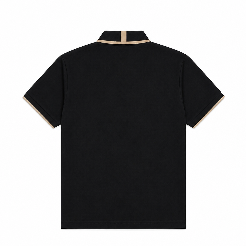 MODERNO MEN'S SHORT SLEEVE POLO PATTERN DESIGN T-SHIRT (BLACK MJP-1111)
