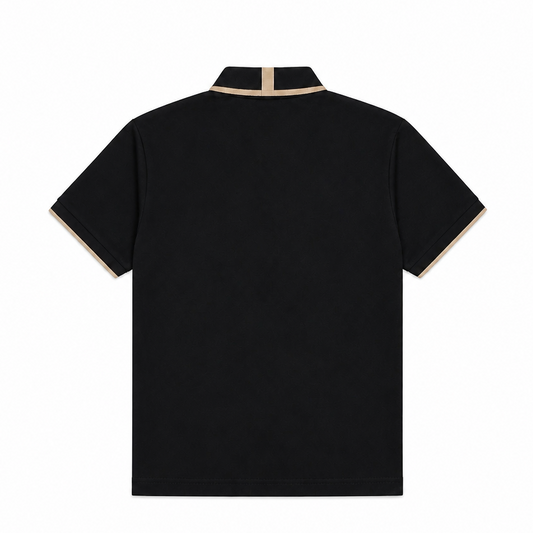 MODERNO MEN'S SHORT SLEEVE POLO PATTERN DESIGN T-SHIRT (BLACK MJP-1111)