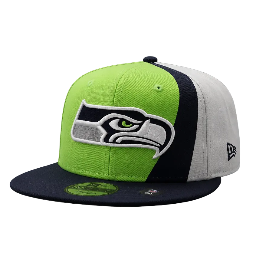 NEW ERA MEN'S 9FIFTY NFL SEATTLE SEAHAWKS GREEN & NAVY BLUE SNAPBACK HAT