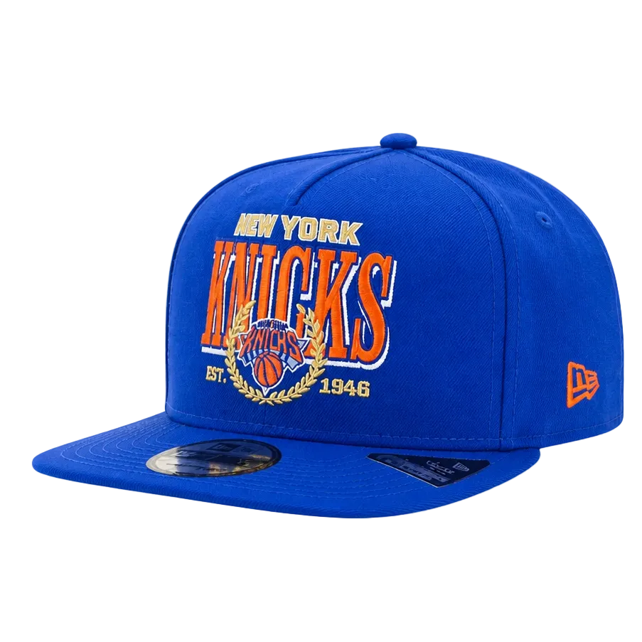 NEW ERA MEN'S 9FIFTY A-FRAME NBA NEW YORK KNICKS ROYAL BLUE SNAPBACK HAT