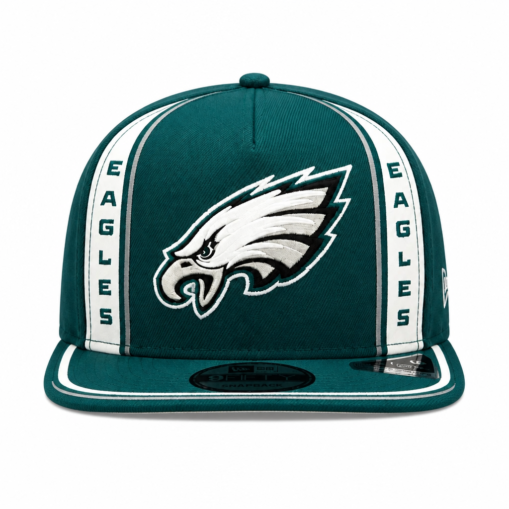 NEW ERA 9FIFTY A-FRAME PHILADELPHIA EAGLES GREEN SNAPBACK HAT