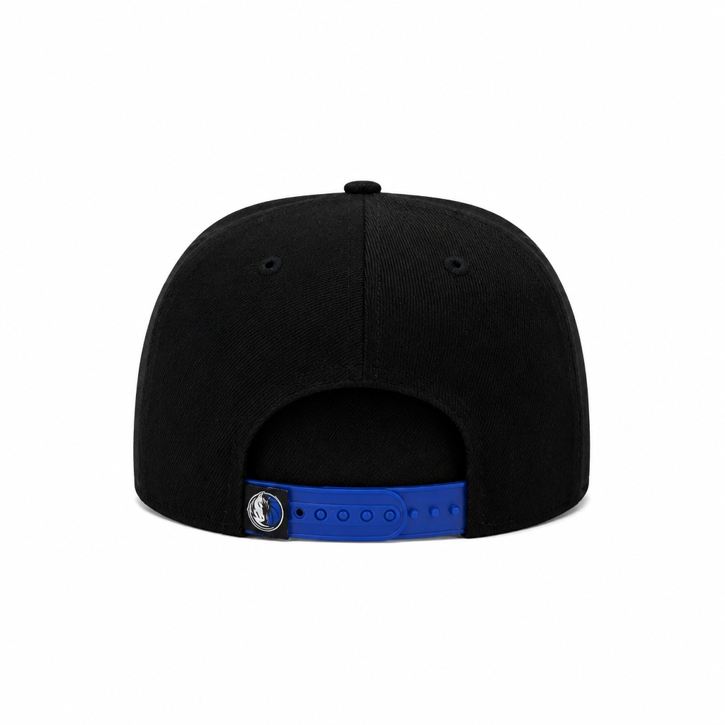 NEW ERA MEN'S 9FIFTY A-FRAME NBA DALLAS MAVERICKS BLACK & WHITE SNAPBACK HAT