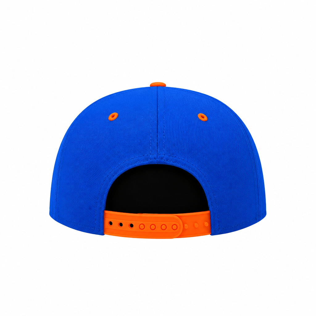 NEW ERA MEN'S 9FORTY A-FRAME M-CROWN NBA NEW YORK KNICKS ROYAL BLUE & ORANGE SNAPBACK HAT