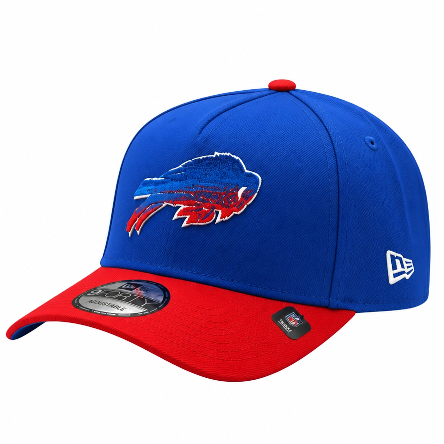 NEW ERA MEN'S 9FORTY A-FRAME NFL BUFFALO BILLS ROYAL BLUE & RED SNAPBACK HAT