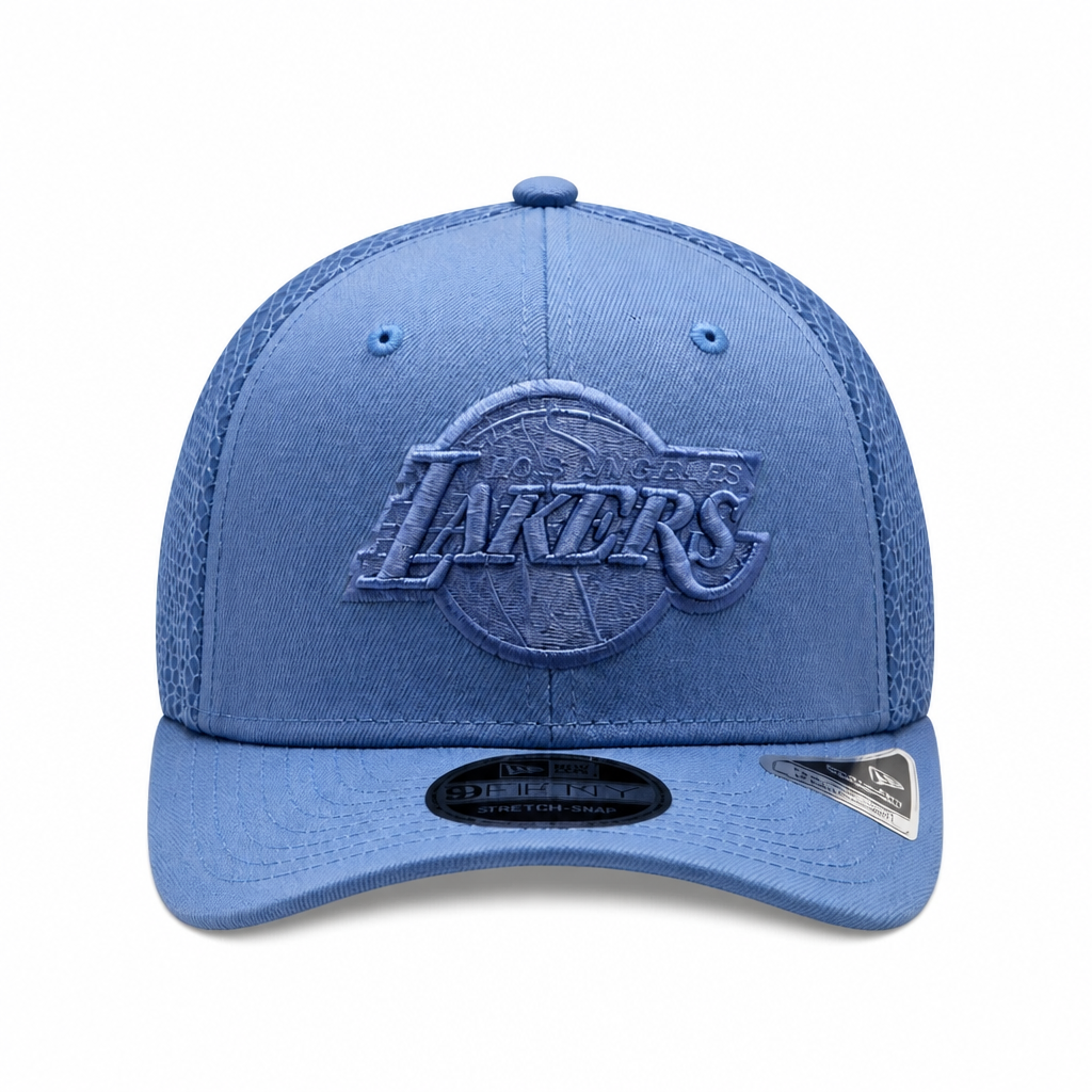 MEN'S NEW ERA 9SEVENTY STRETCH-SNAP NBA LOS ANGELES LAKERS BLUE NETTED SNAPBACK CAP