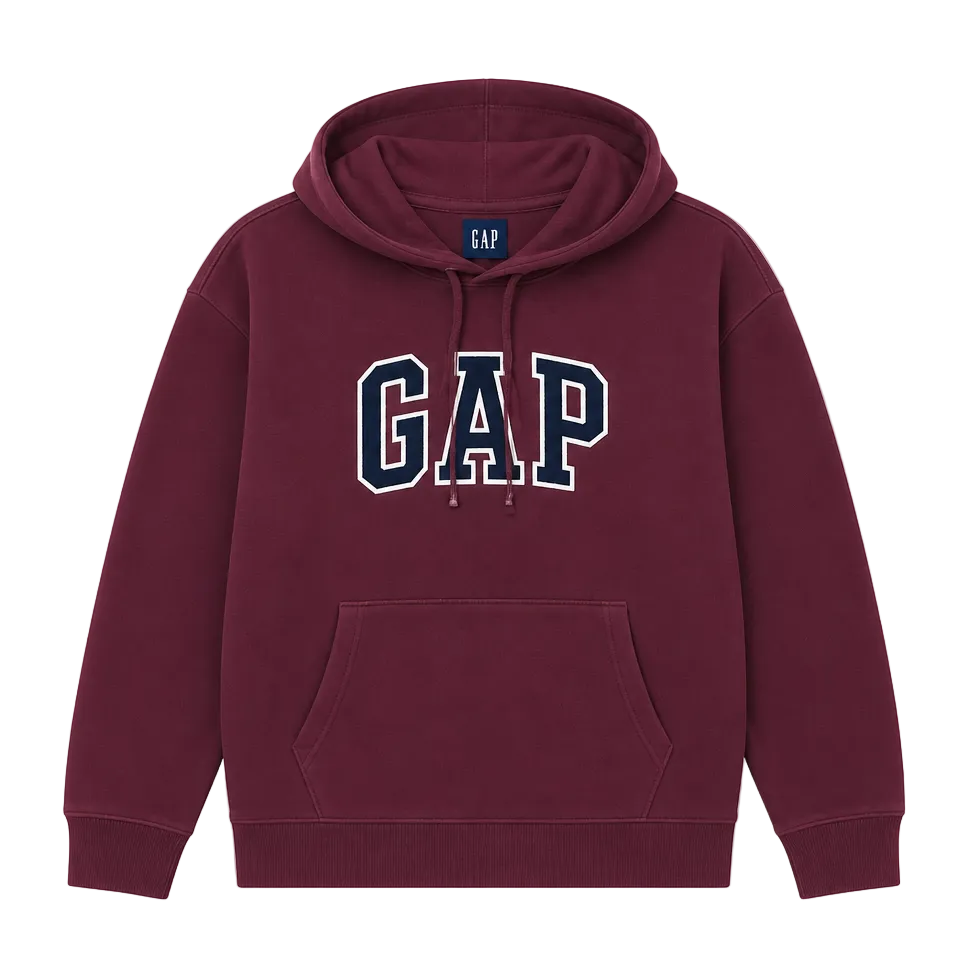 GAP WOMEN'S LOGO FLEECE MARRON RED HOODIE