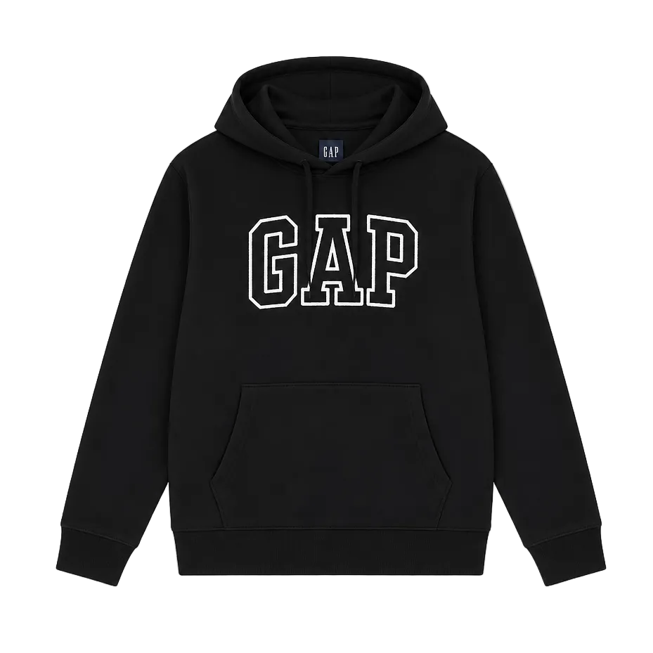GAP WOMEN'S LOGO FLEECE BLACK HOODIE