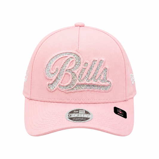 NEW ERA WOMEN'S 9FORTY M-CROWN NFL BUFFALO BILLS PINK WITH GLITTER SNAPBACK HAT