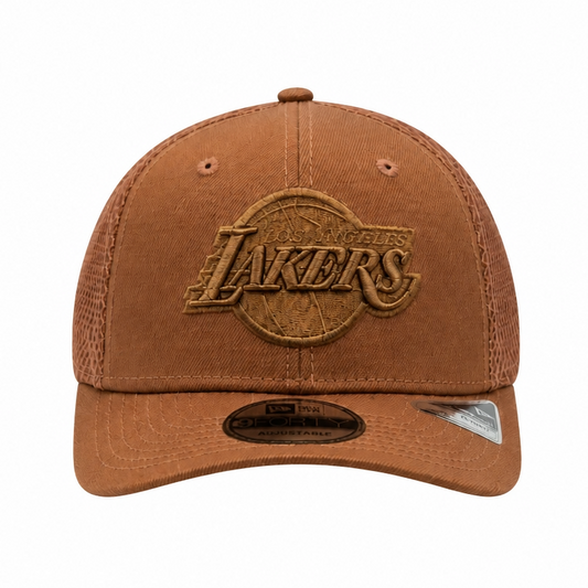 MEN'S NEW ERA 9SEVENTY STRETCH-SNAP NBA LOS ANGELES LAKERS BROWN NETTED SNAPBACK CAP