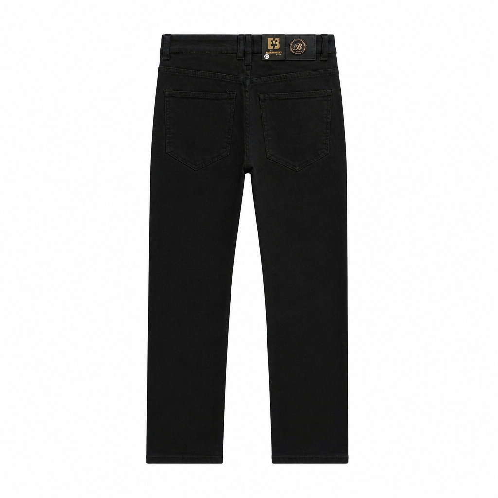 MEN'S BRONCO DISTRESSED BLACK JEANS WITH ZIPPER POCKET
