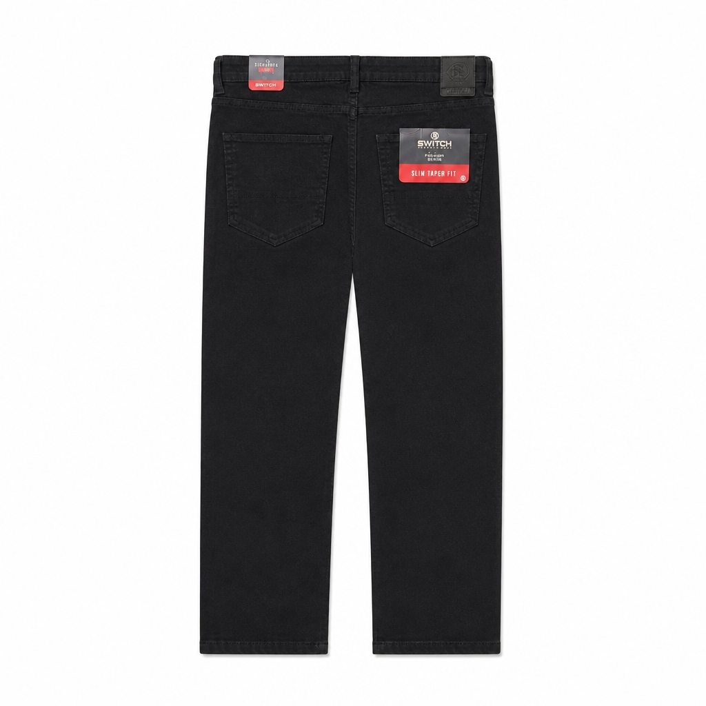 SWITCH REMARKABLE MEN'S SLIM FIT RIPPED DENIM JEANS (BLACK)