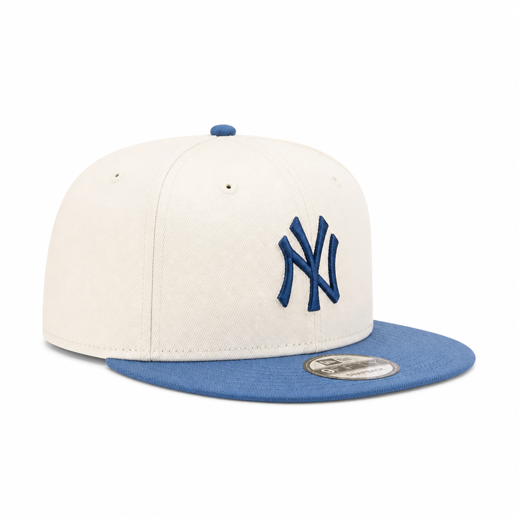 MEN'S NEW ERA MLB 9FIFTY NEW YORK YANKEES CREAM & BLUE SNAPBACK HAT