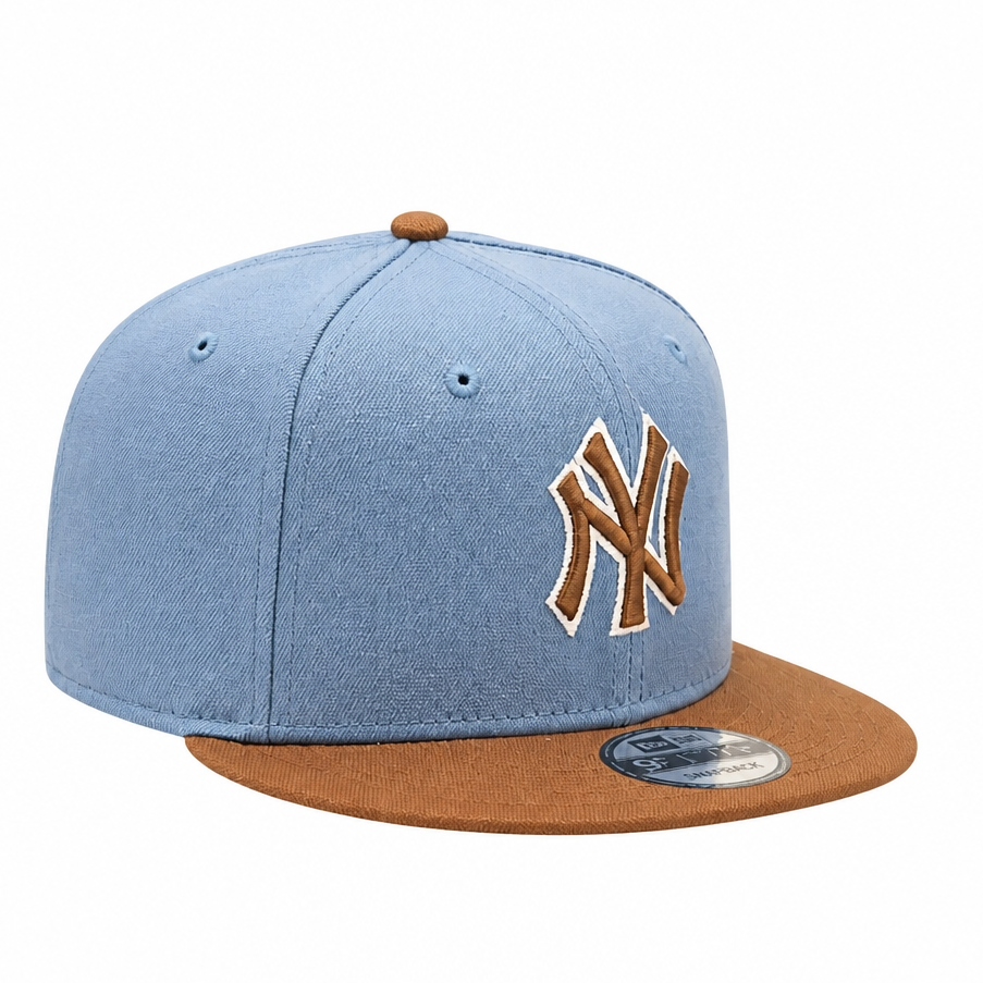 MEN'S NEW ERA MLB 9FIFTY NEW YORK YANKEES BLUE & BROWN SNAPBACK HAT