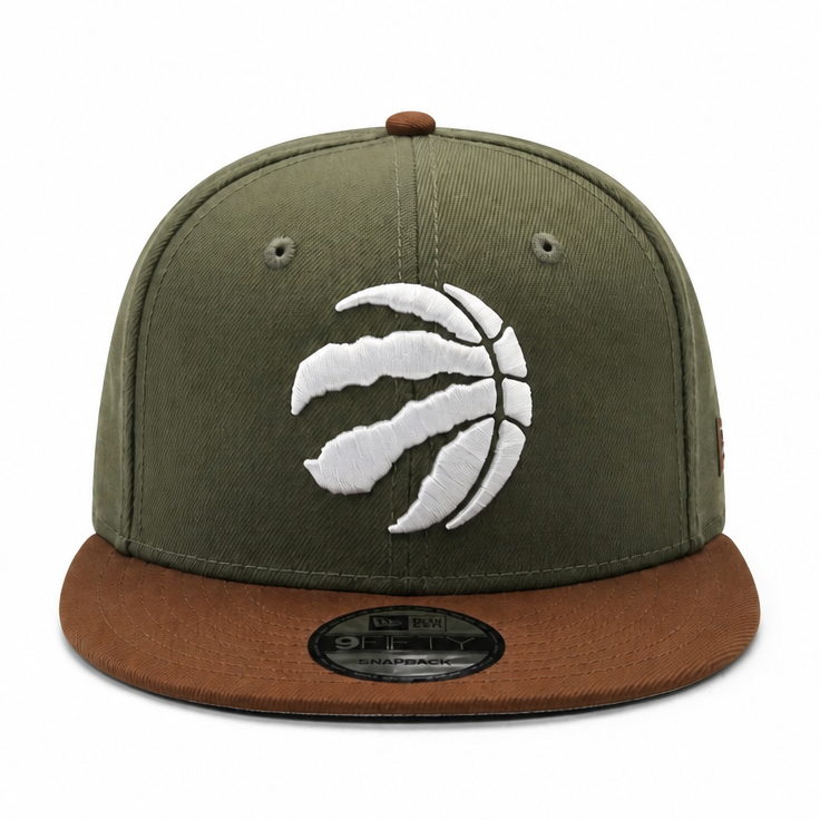 MEN'S NEW ERA NBA 9FIFTY TORONTO RAPTORS OLIVE GREEN & BROWN SNAPBACK HAT