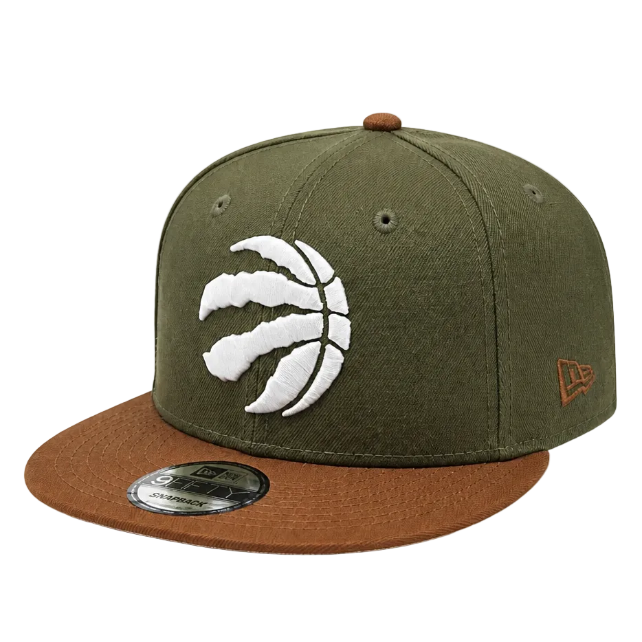 MEN'S NEW ERA NBA 9FIFTY TORONTO RAPTORS OLIVE GREEN & BROWN SNAPBACK HAT
