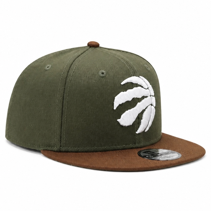 MEN'S NEW ERA NBA 9FIFTY TORONTO RAPTORS OLIVE GREEN & BROWN SNAPBACK HAT