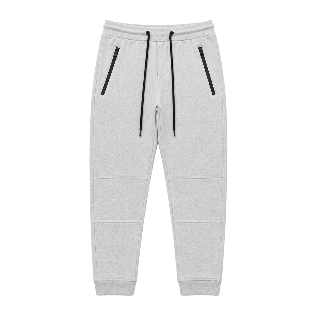 AGILE MEN'S FLEECE STRETCH SLIM FIT GREY JOGGERS
