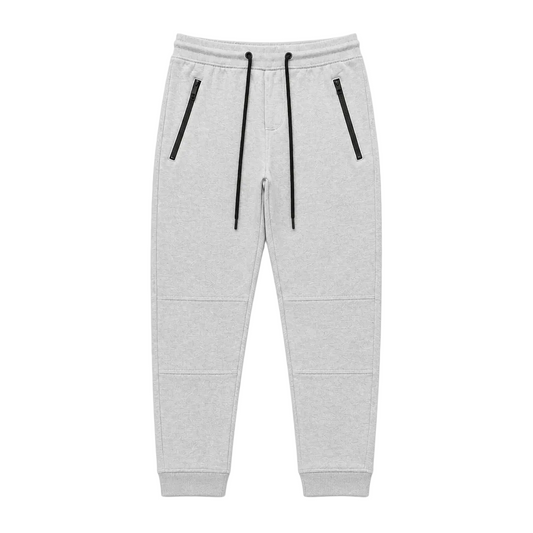AGILE MEN'S FLEECE STRETCH SLIM FIT GREY JOGGERS