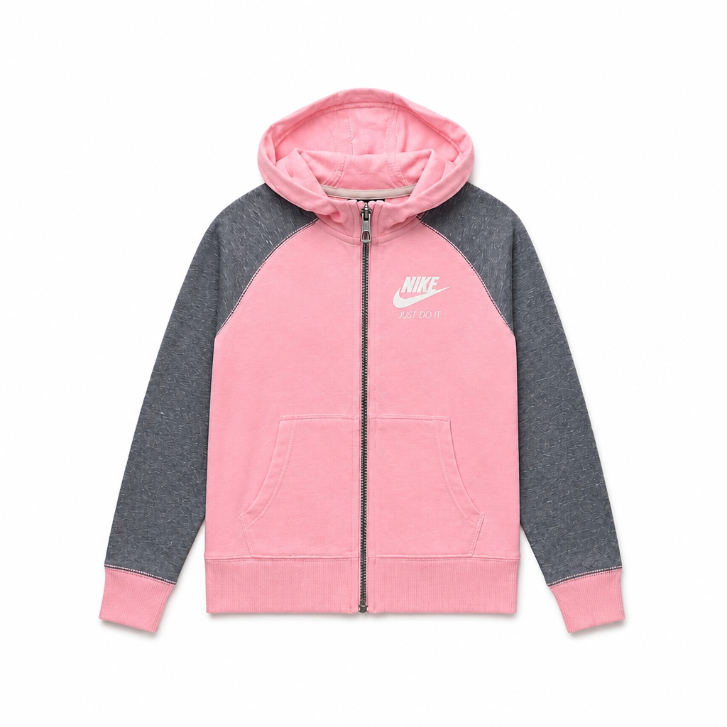 NIKE GYM VINTAGE FZ KIDS ZIPPER (4-7 YEARS) (Available in Light and Dark Pink) LT.PINK