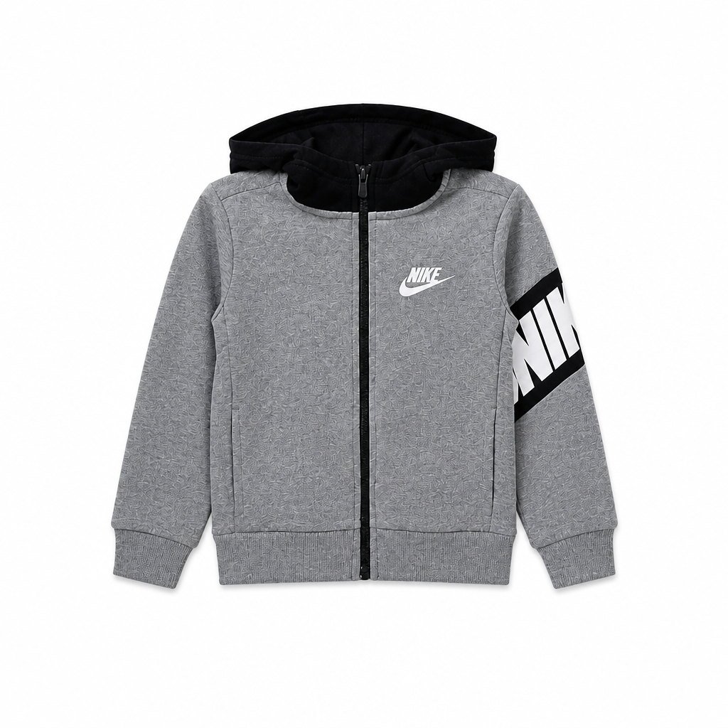 NIKE KIDS CORE HBR HOODIE (Available in Grey/Black and Black/Blue) Grey
