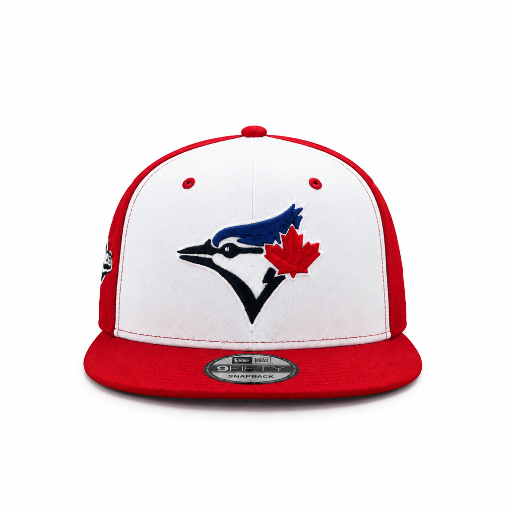 9FIFTY NEW ERA MLB 1993 WORLD SERIES TORONTO BLUE JAYS SCARLET RED WHITE SNAPBACK HAT