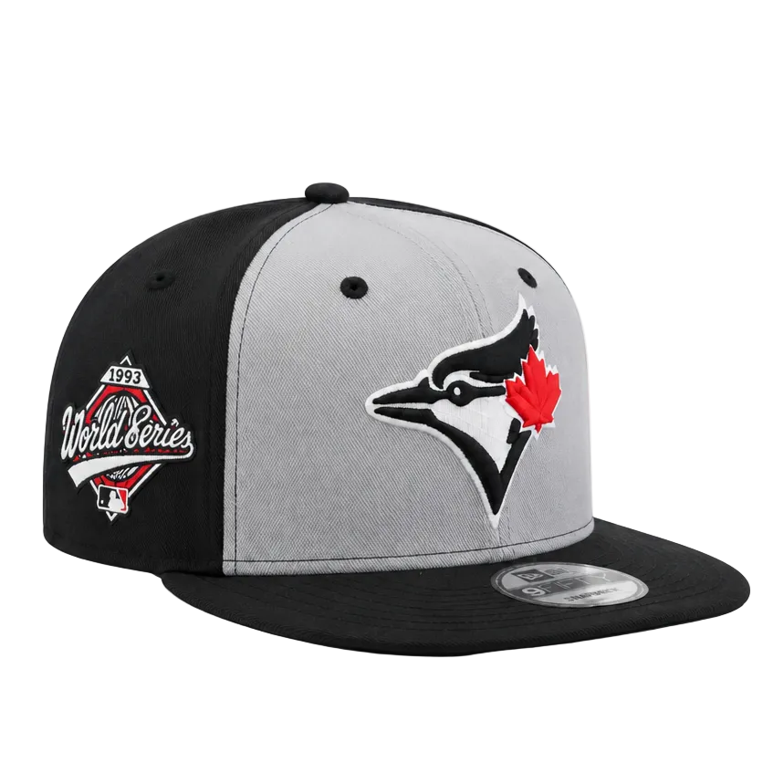 9FIFTY NEW ERA MLB 1993 WORLD SERIES TORONTO BLUE JAYS BLACK & GREY RED LEAF SNAPBACK HAT