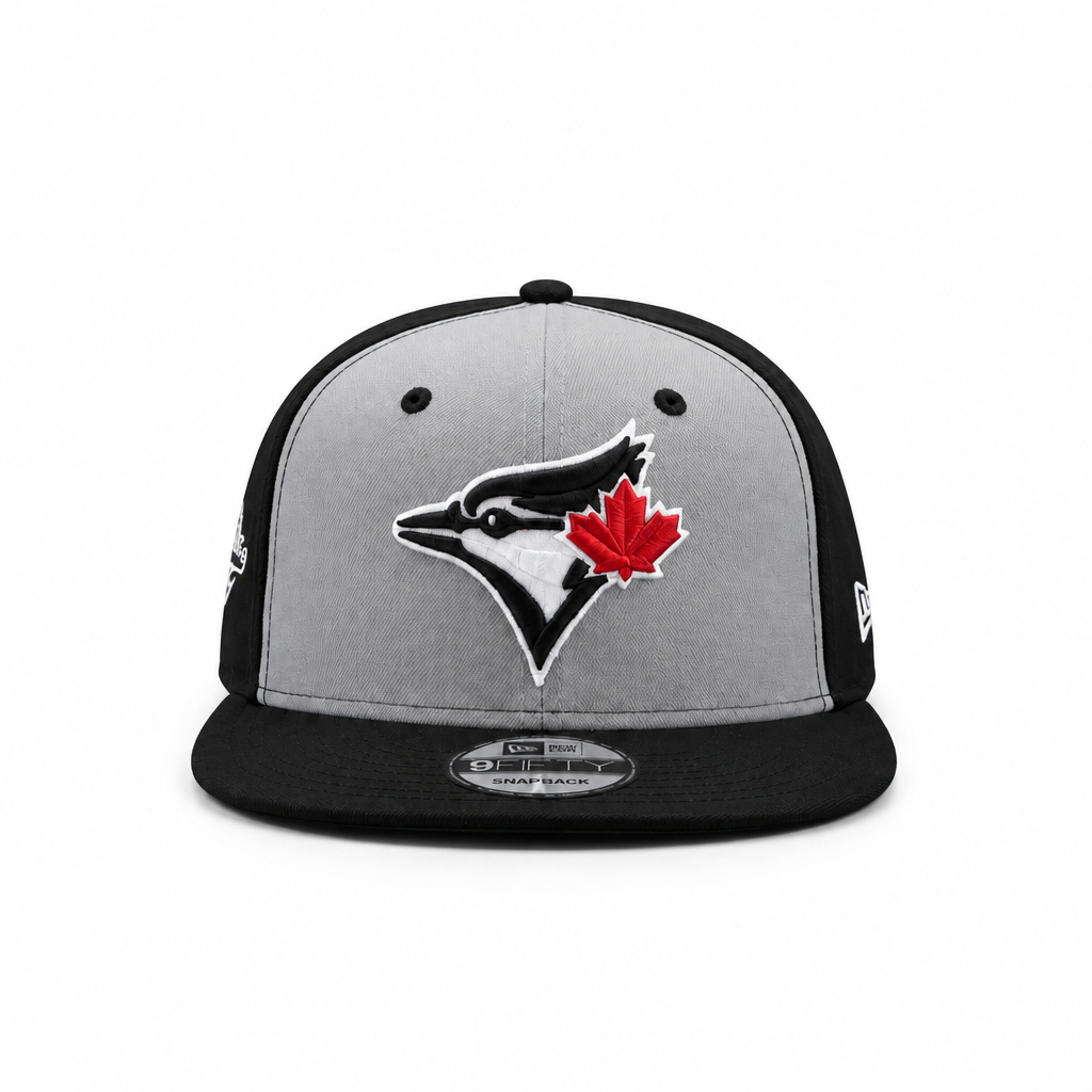 9FIFTY NEW ERA MLB 1993 WORLD SERIES TORONTO BLUE JAYS BLACK & GREY RED LEAF SNAPBACK HAT