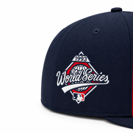 9FIFTY NEW ERA MLB 1993 WORLD SERIES TORONTO BLUE JAYS SCARLET RED NAVY SNAPBACK HAT