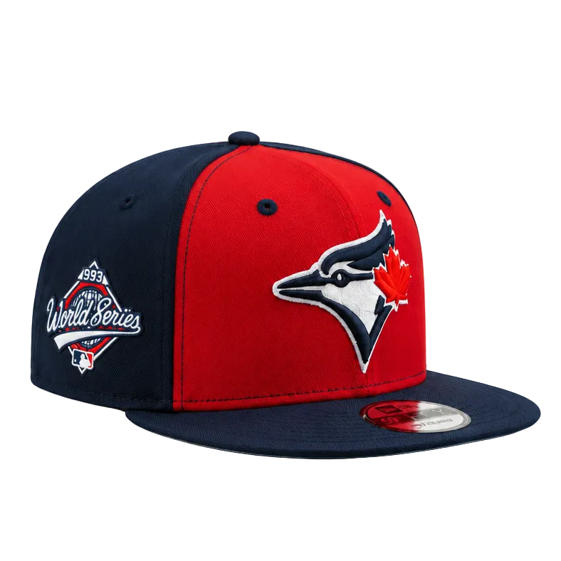 9FIFTY NEW ERA MLB 1993 WORLD SERIES TORONTO BLUE JAYS SCARLET RED NAVY SNAPBACK HAT