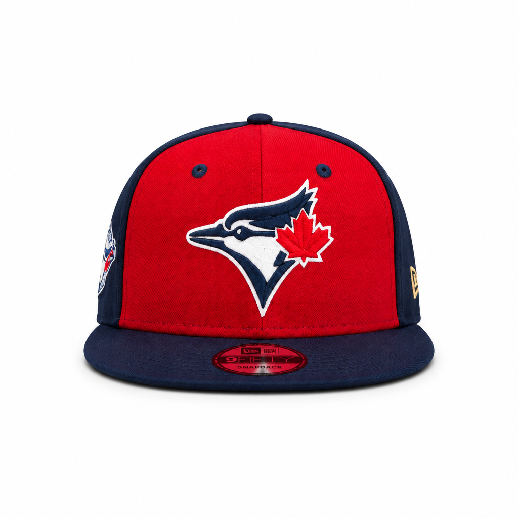 9FIFTY NEW ERA MLB 1993 WORLD SERIES TORONTO BLUE JAYS SCARLET RED NAVY SNAPBACK HAT