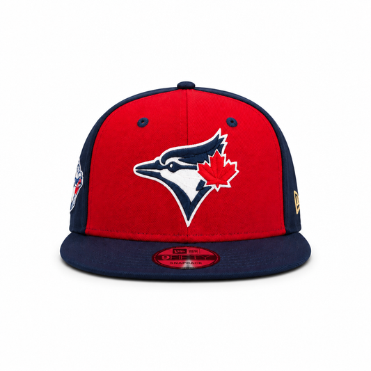 9FIFTY NEW ERA MLB 1993 WORLD SERIES TORONTO BLUE JAYS SCARLET RED NAVY SNAPBACK HAT
