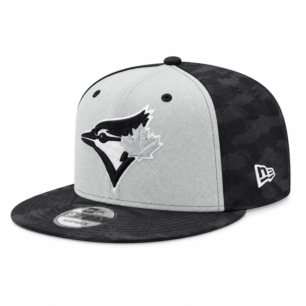 9FIFTY NEW ERA MLB 1992 WORLD SERIES TORONTO BLUE JAYS GREY & BLACK CAMO SNAPBACK HAT