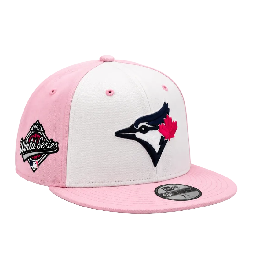9FIFTY NEW ERA MLB 1992 WORLD SERIES TORONTO BLUE JAYS PINK & WHITE SNAPBACK HAT
