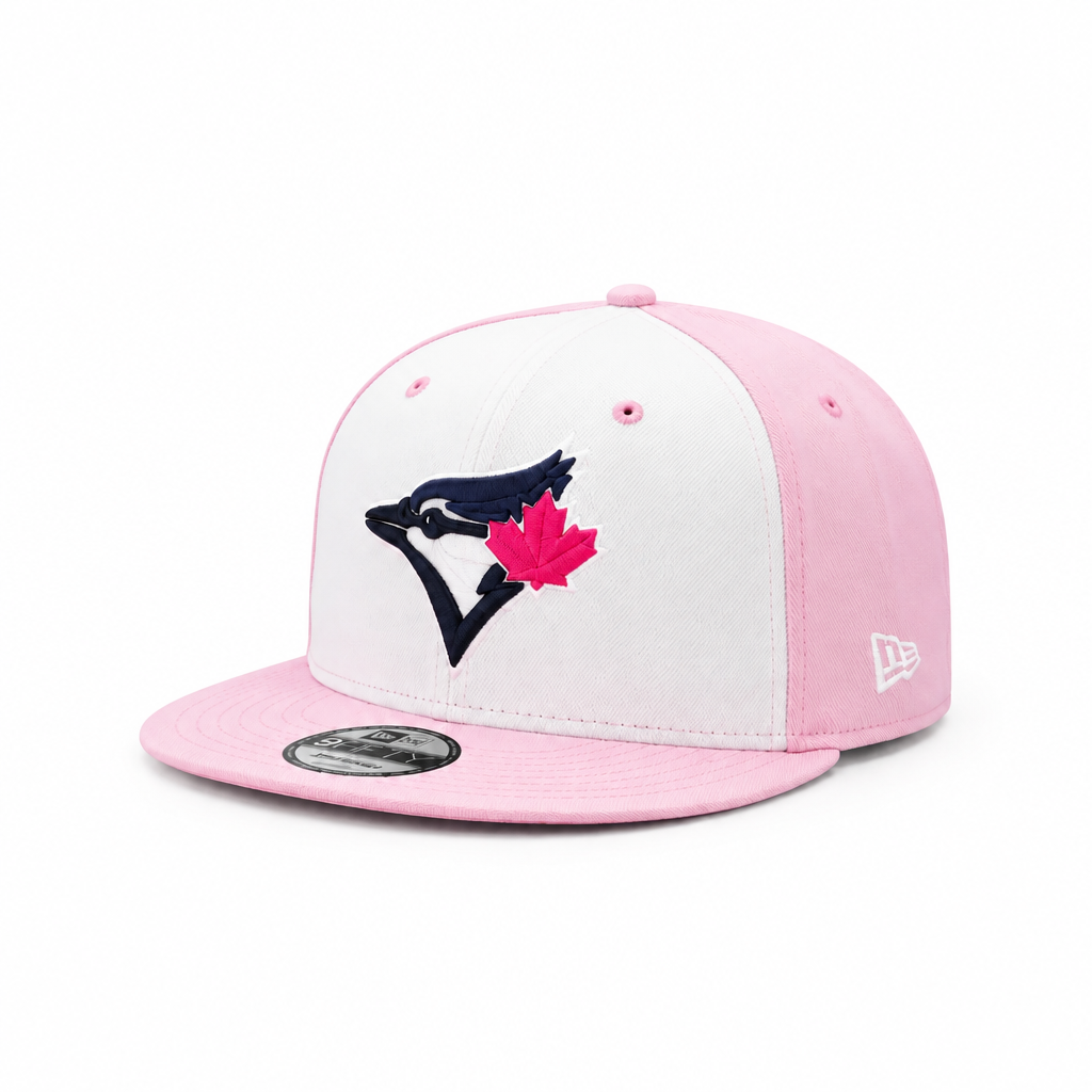 9FIFTY NEW ERA MLB 1992 WORLD SERIES TORONTO BLUE JAYS PINK & WHITE SNAPBACK HAT